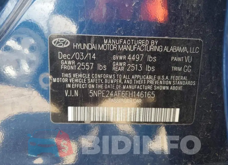 5NPE24AF6FH146165 Photo# 12