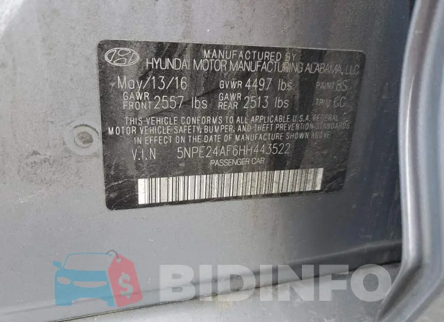 5NPE24AF6HH443522 Photo# 12