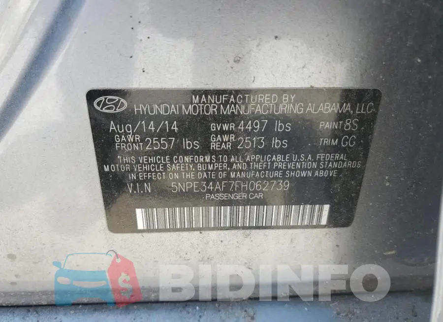 5NPE34AF7FH062739 Photo# 12