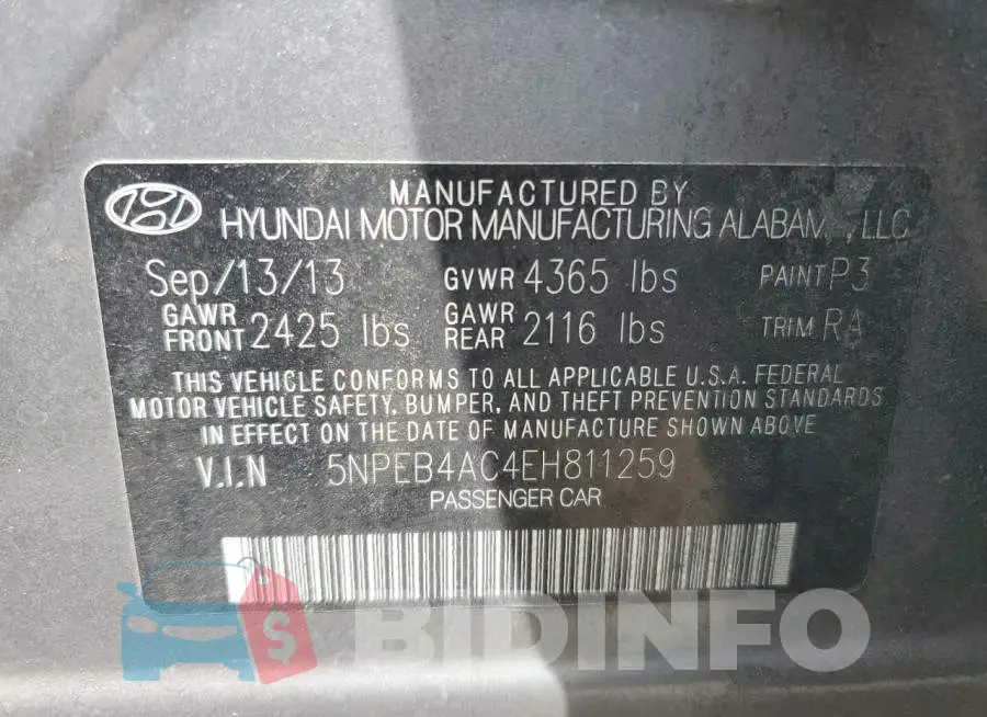 5NPEB4AC4EH811259 Photo# 12