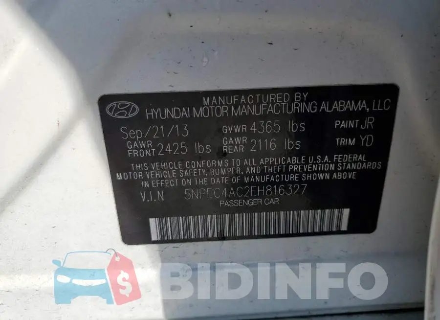 5NPEC4AC2EH816327 Photo# 12