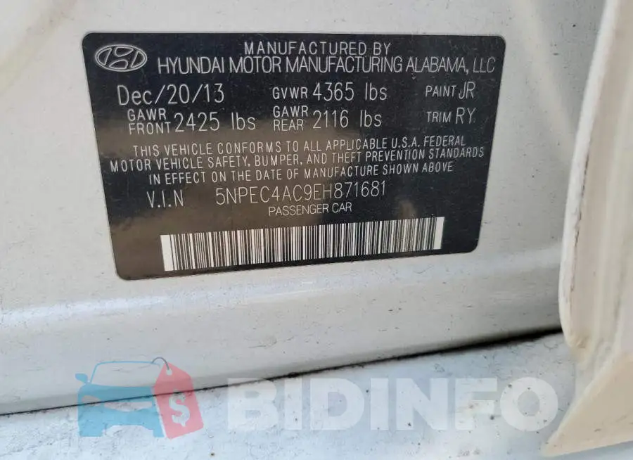 5NPEC4AC9EH871681 Photo# 12