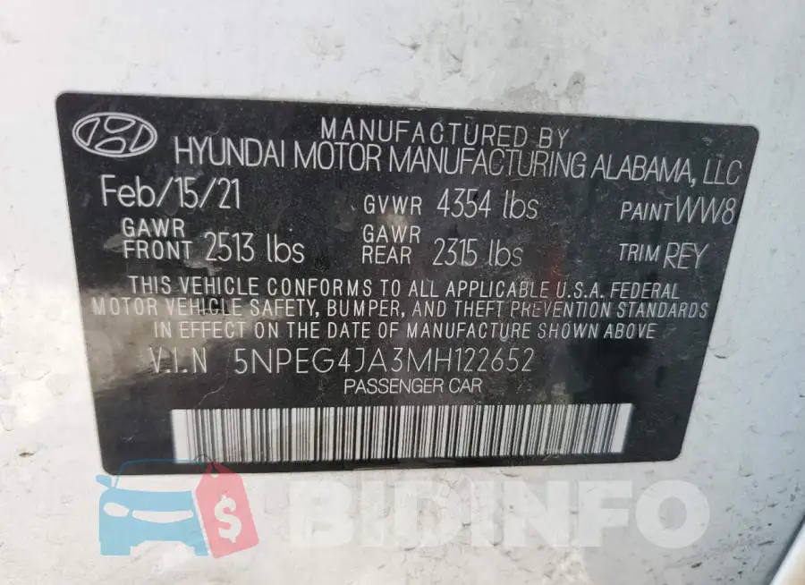 5NPEG4JA3MH122652 Photo# 12