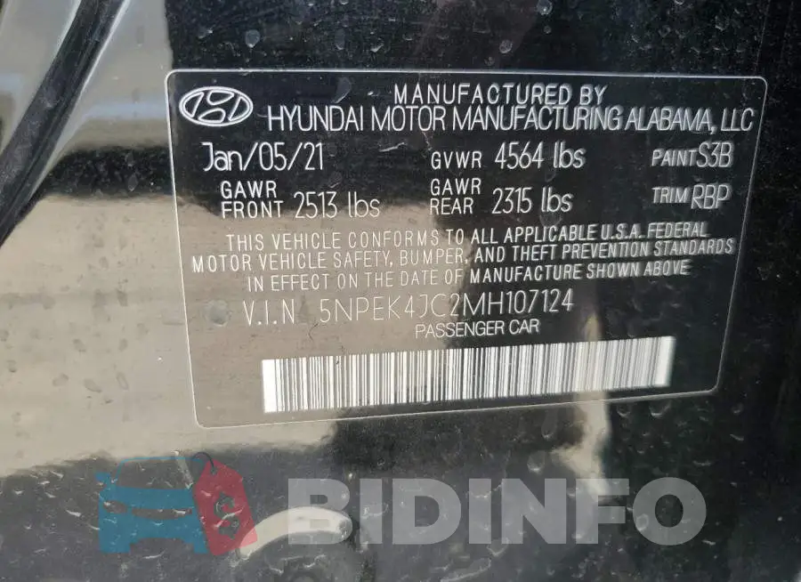 5NPEK4JC2MH107124 Photo# 12