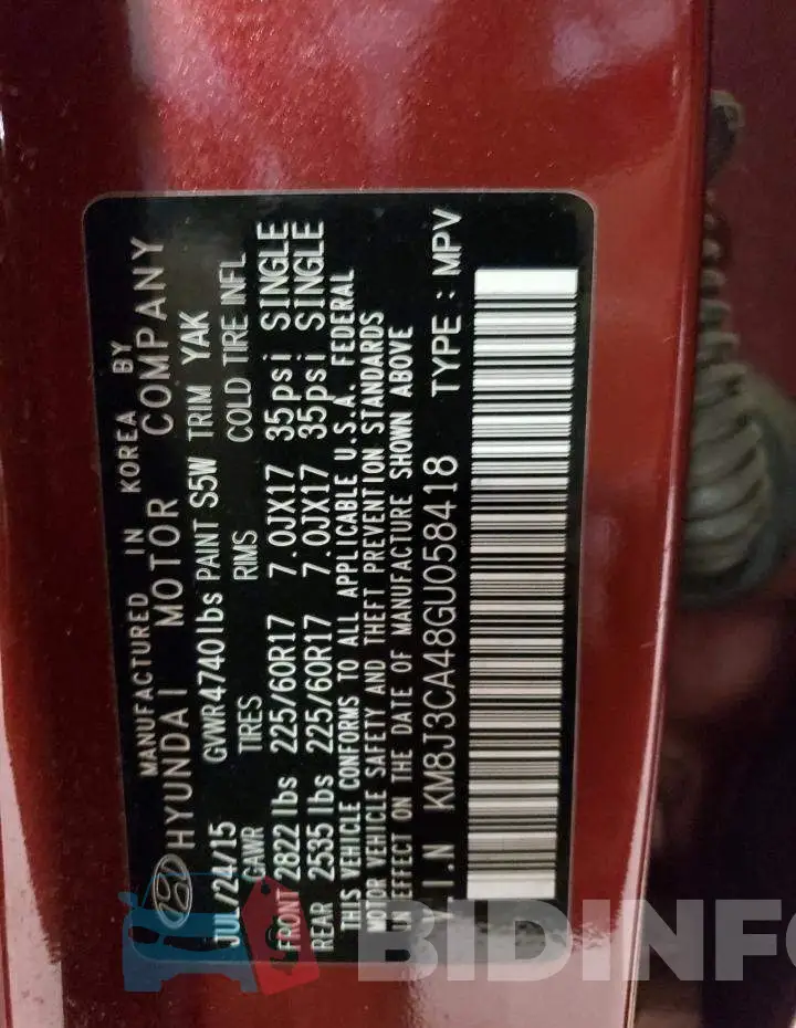 KM8J3CA48GU058418 Photo# 13