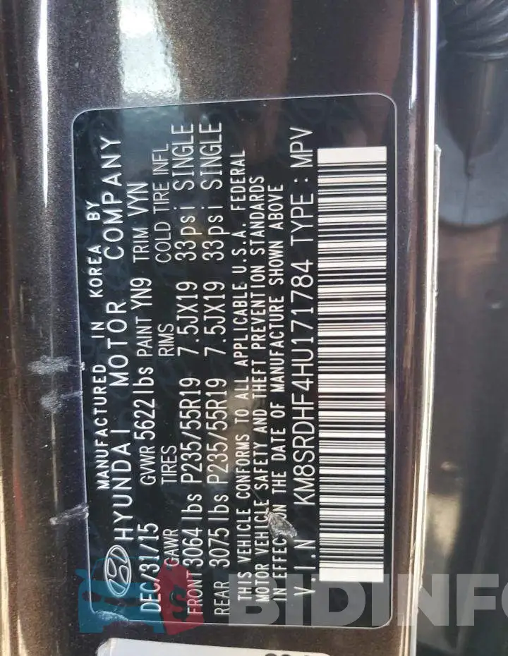 KM8SRDHF4HU171784 Photo# 13