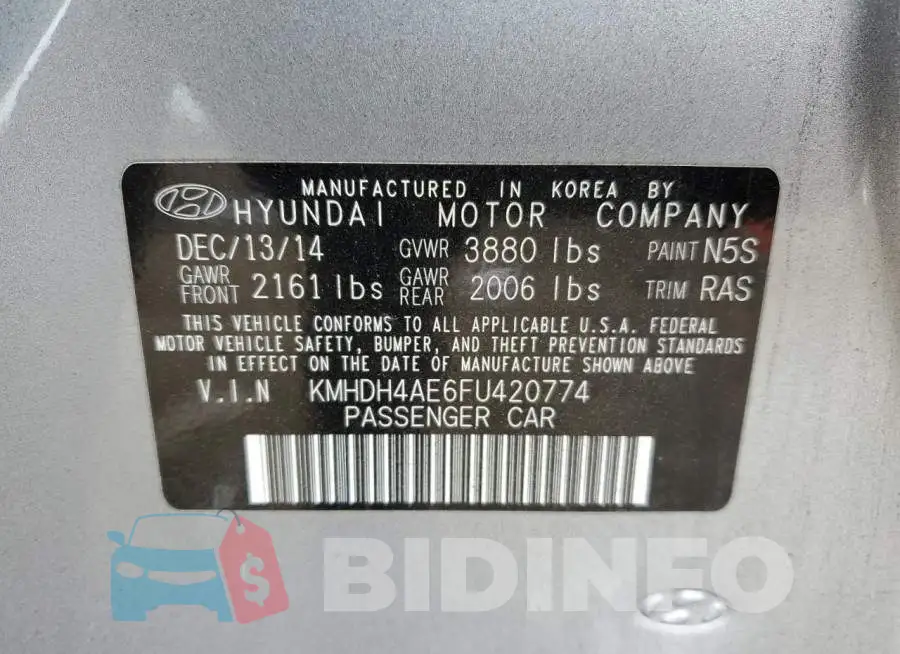 KMHDH4AE6FU420774 Photo# 12