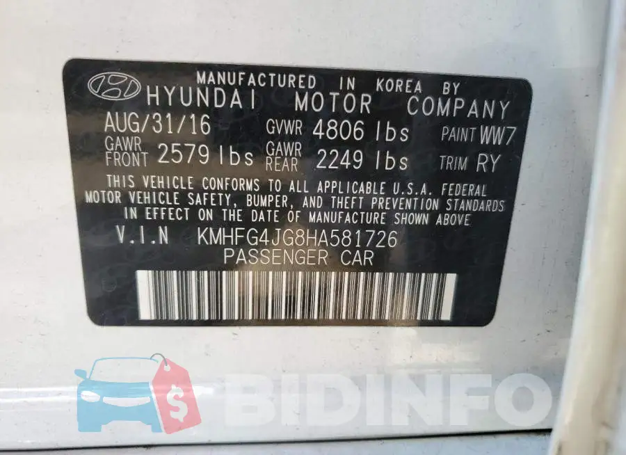 KMHFG4JG8HA581726 Photo# 13