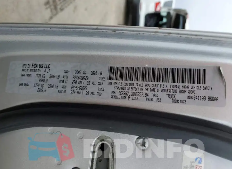 1C6RR7LG8HS757184 Photo# 12