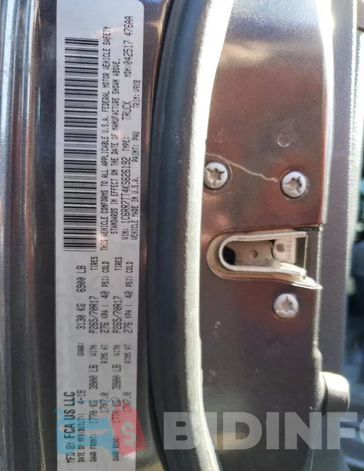 1C6RR7TT4KS626192 Photo# 12