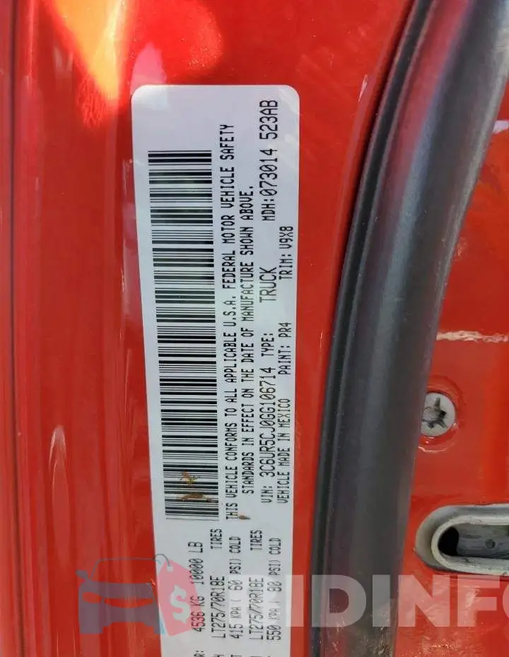 3C6UR5CJ0GG106714 Photo# 12