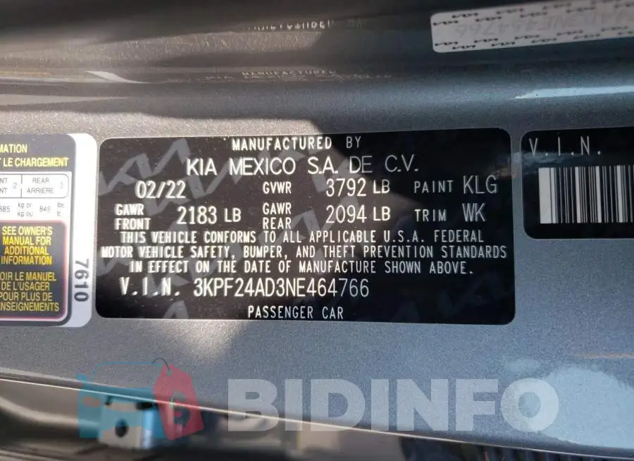 3KPF24AD3NE464766 Photo# 12