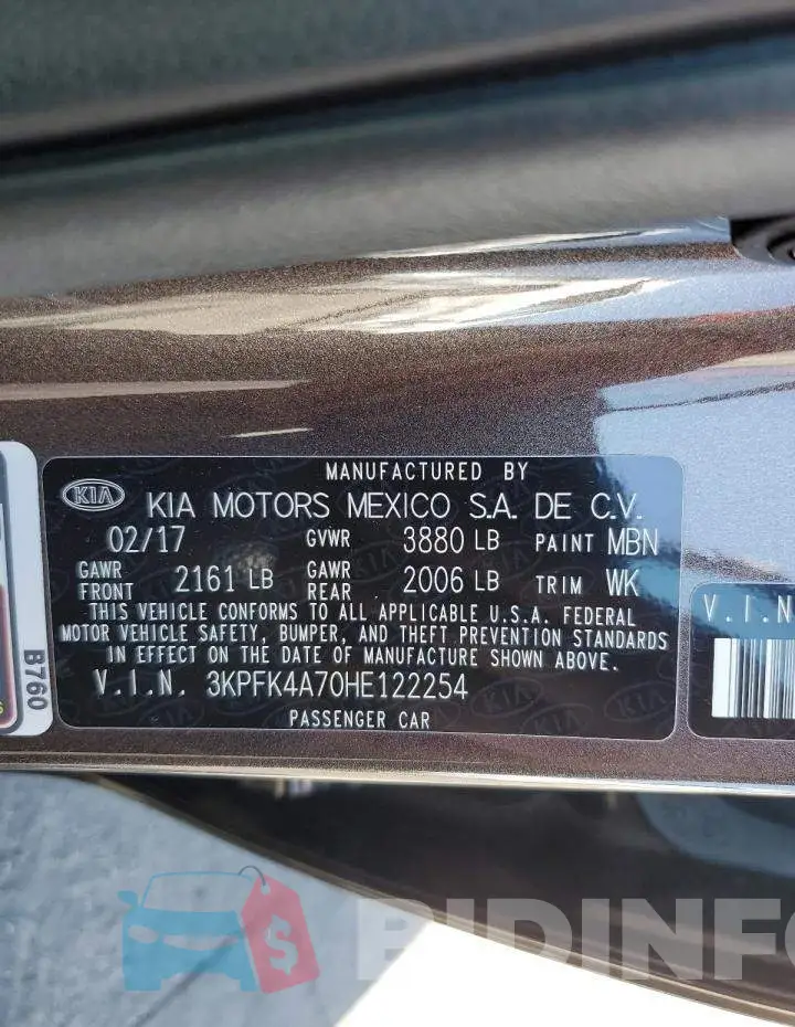 3KPFK4A70HE122254 Photo# 12