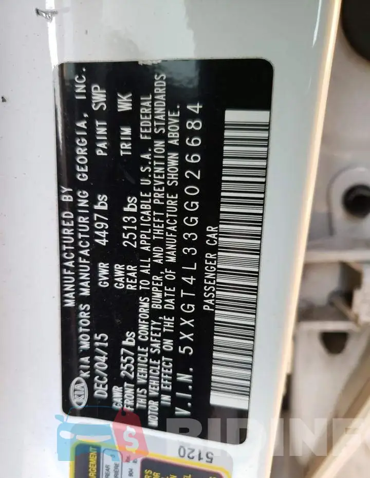 5XXGT4L33GG026684 Photo# 13