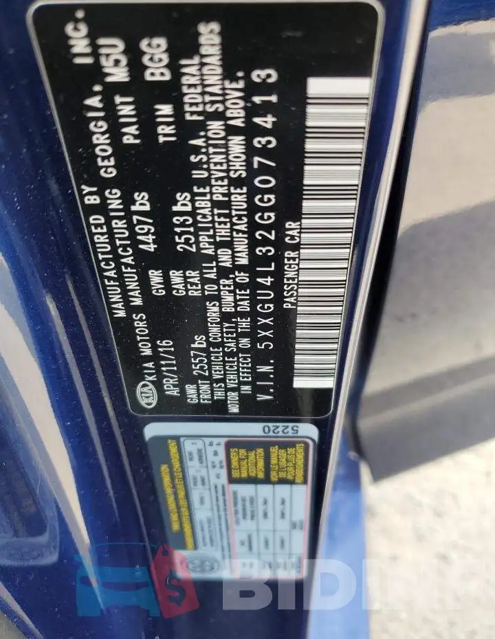 5XXGU4L32GG073413 Photo# 12