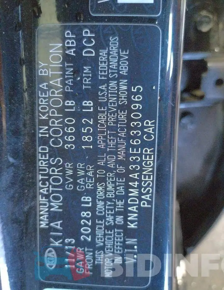 KNADM4A33E6330965 Photo# 13