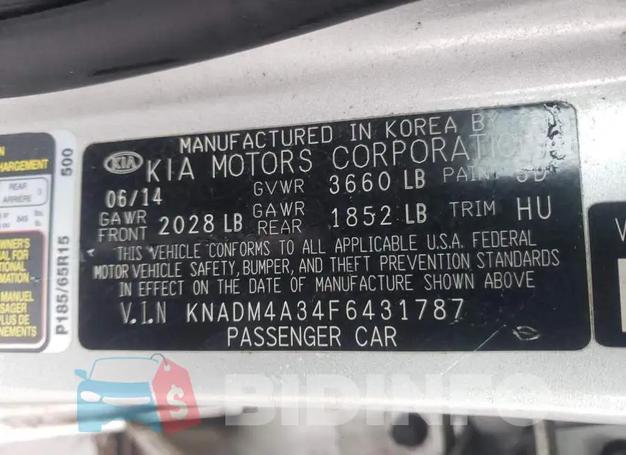 KNADM4A34F6431787 Photo# 12