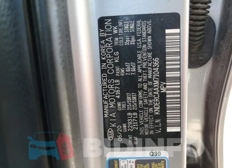 KNDERCAAXM7104366 Photo# 12