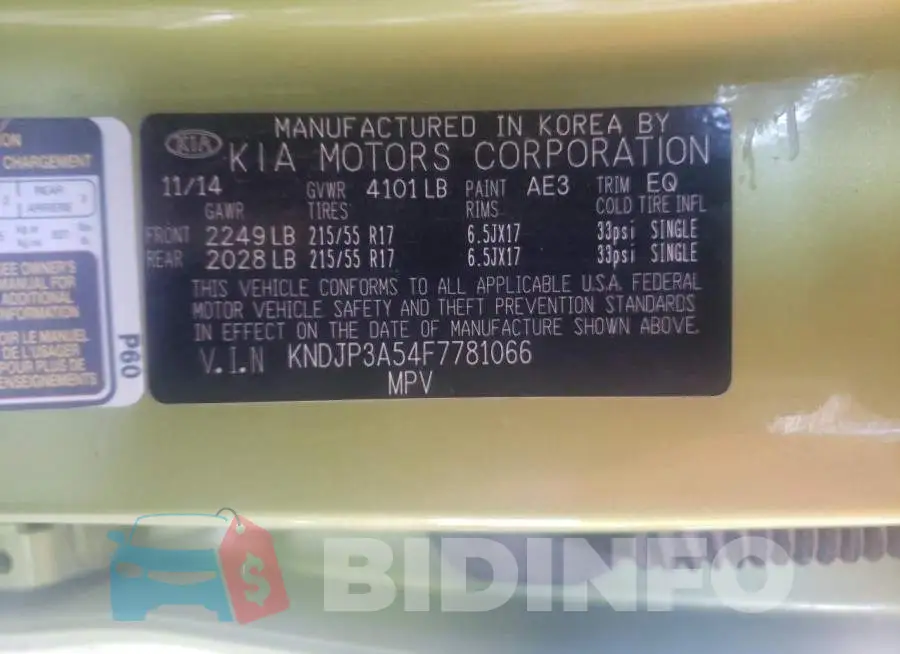 KNDJP3A54F7781066 Photo# 12