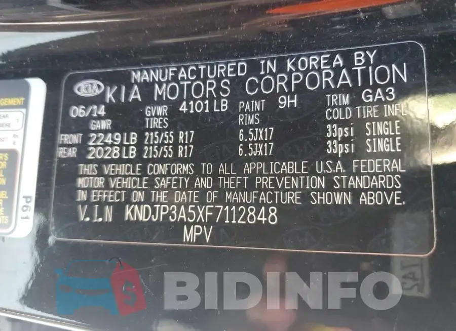 KNDJP3A5XF7112848 Photo# 14