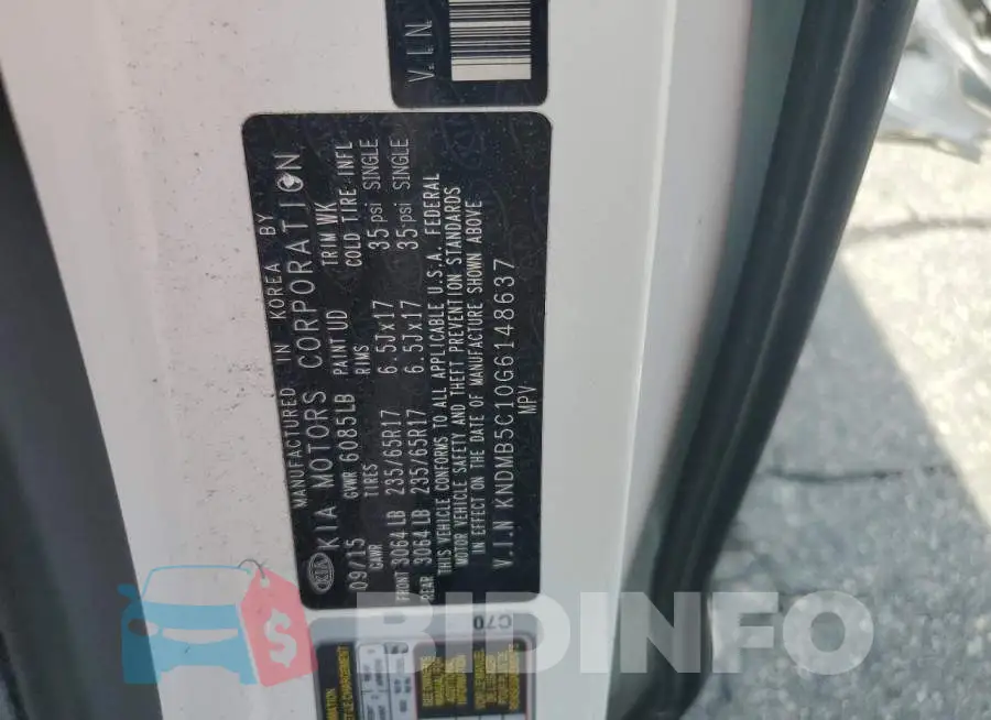 KNDMB5C10G6148637 Photo# 12