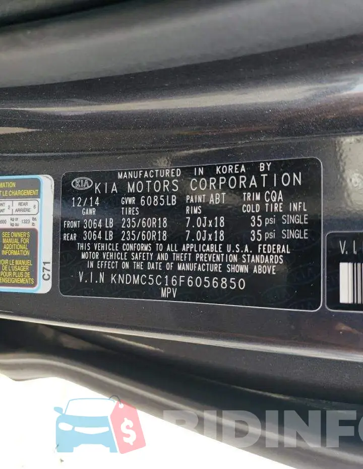 KNDMC5C16F6056850 Photo# 14