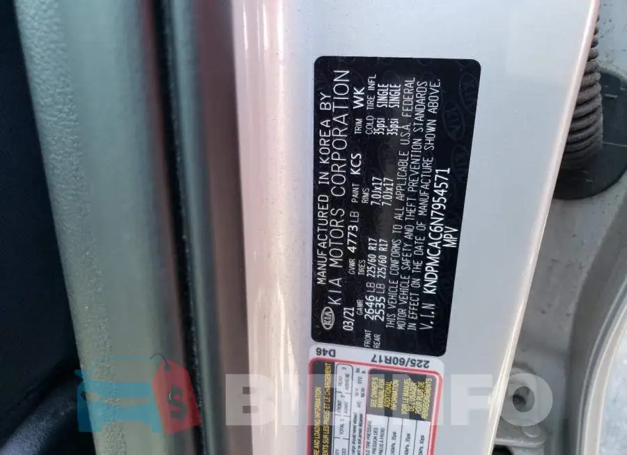 KNDPMCAC6N7954571 Photo# 14