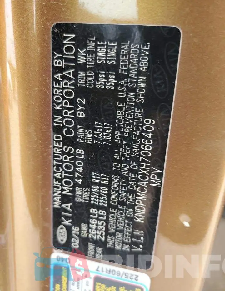 KNDPMCACXH7066409 Photo# 13