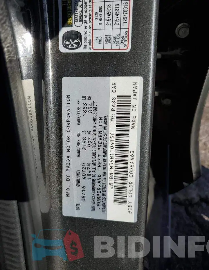JM1BN1M39H1104156 Photo# 12