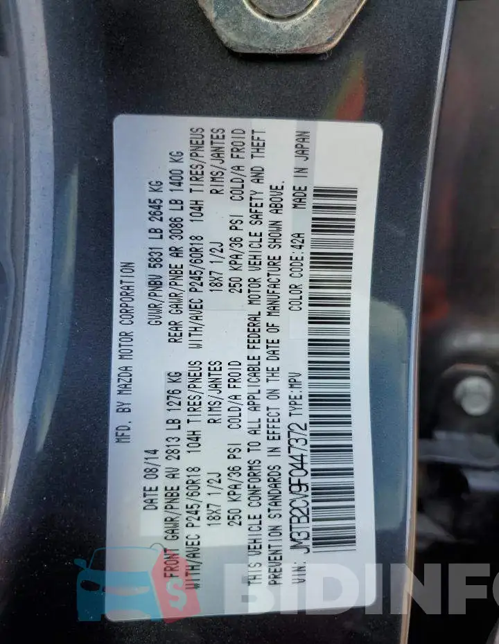 JM3TB2CV9F0447372 Photo# 13