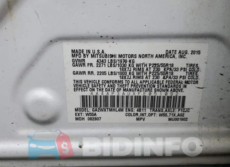4A4AP3AUXFE051092 Photo# 13