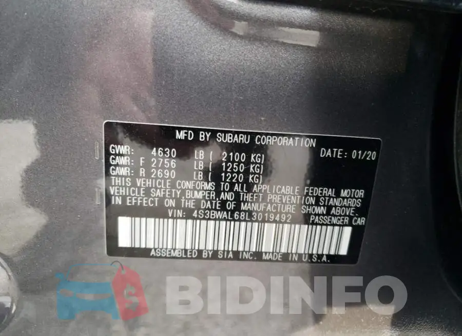 4S3BWAL68L3019492 Photo# 12