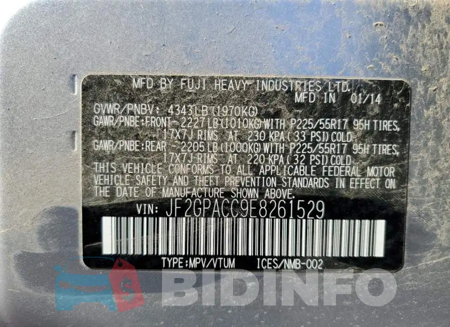 JF2GPACC9E8261529 Photo# 13