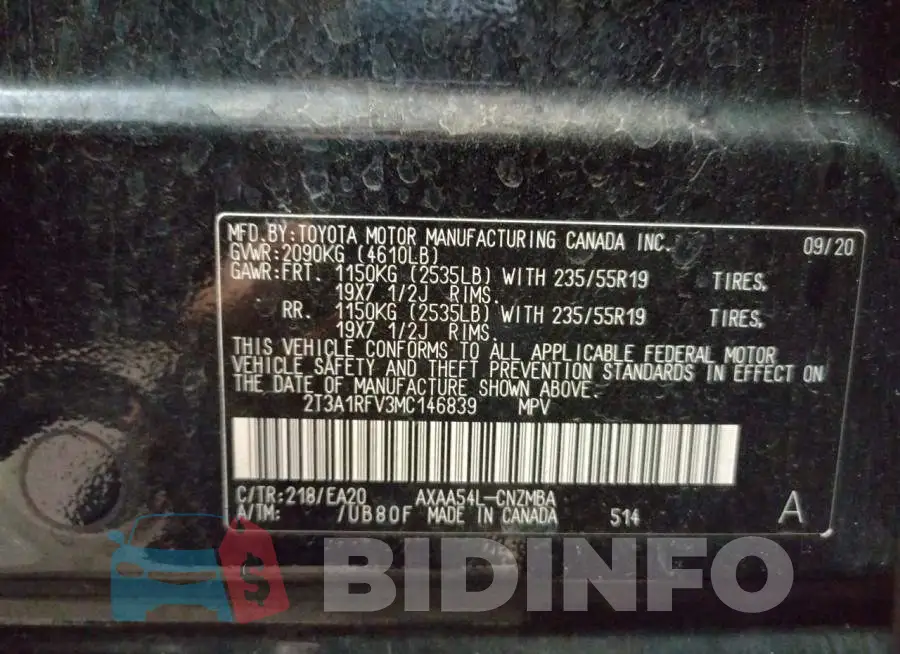 2T3A1RFV3MC146839 Photo# 14