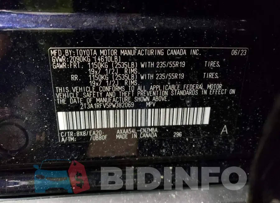 2T3A1RFV5PW382069 Photo# 12