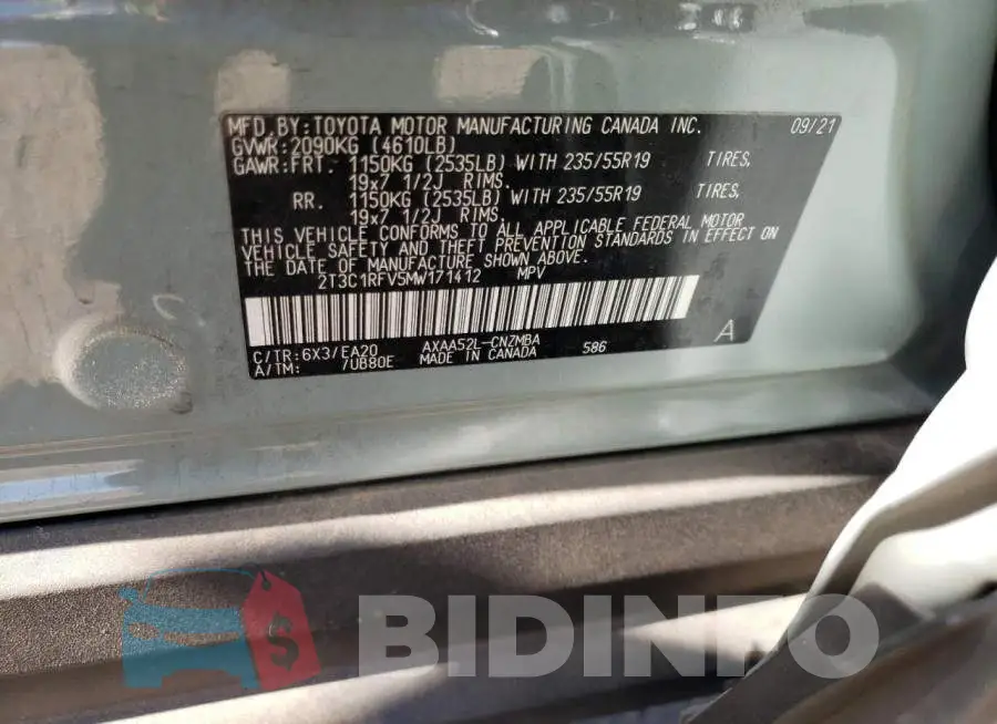 2T3C1RFV5MW171412 Photo# 12