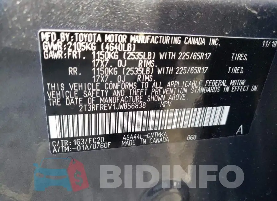 2T3RFREV1JW856838 Photo# 12