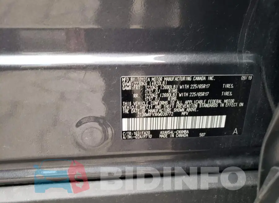 2T3RWRFVXKW039772 Photo# 13