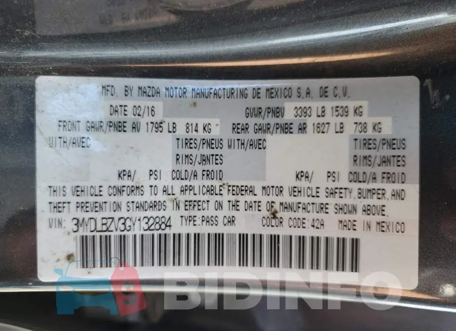 3MYDLBZV3GY132884 Photo# 12