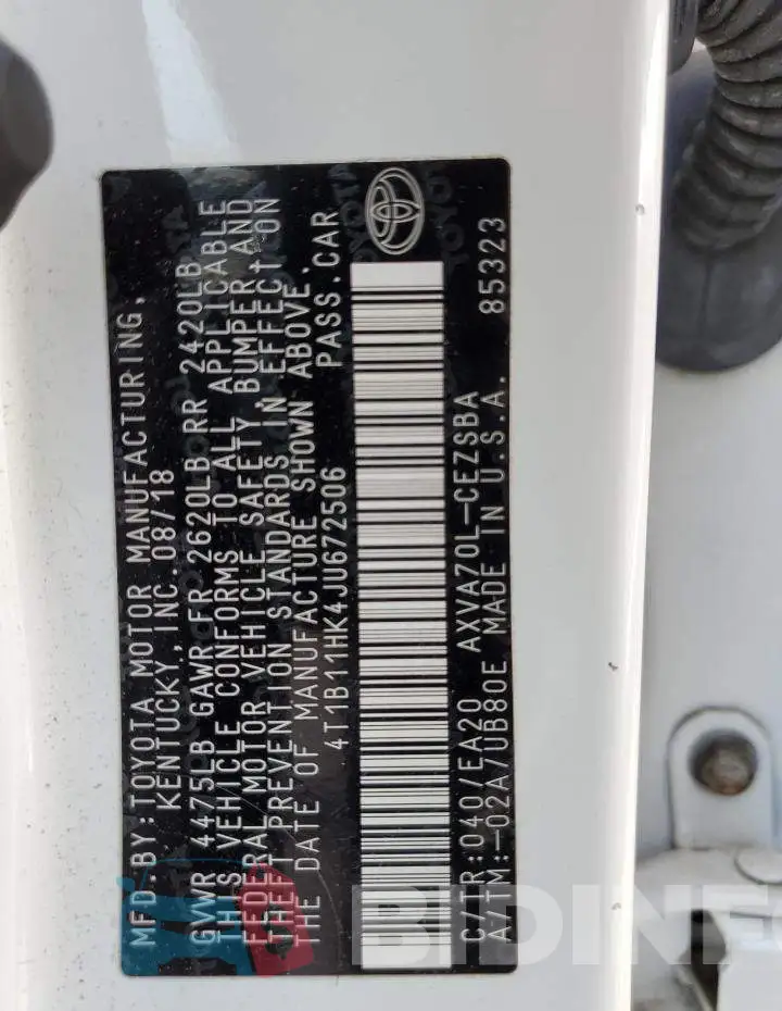 4T1B11HK4JU672506 Photo# 12