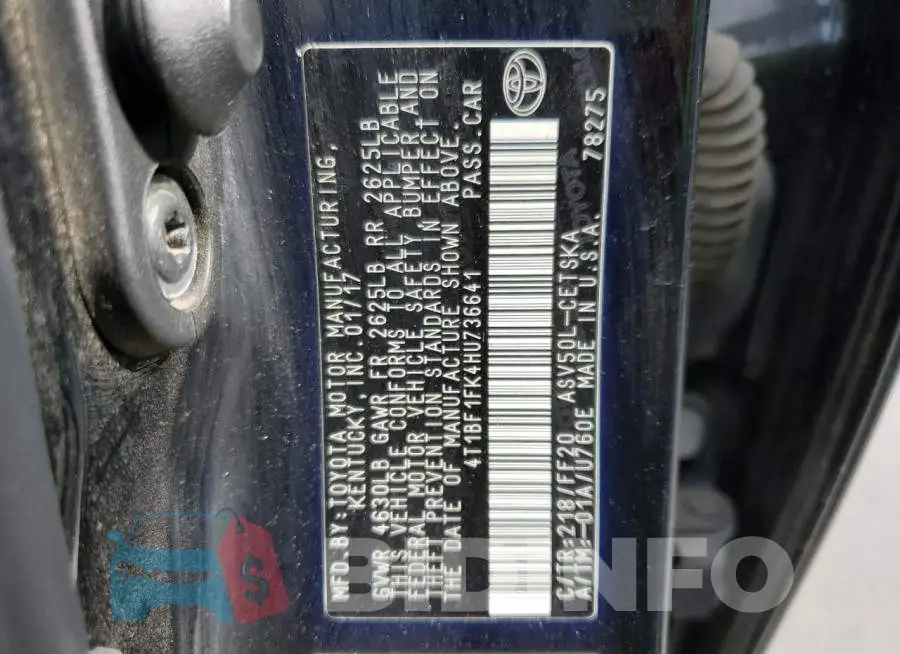 4T1BF1FK4HU736641 Photo# 12