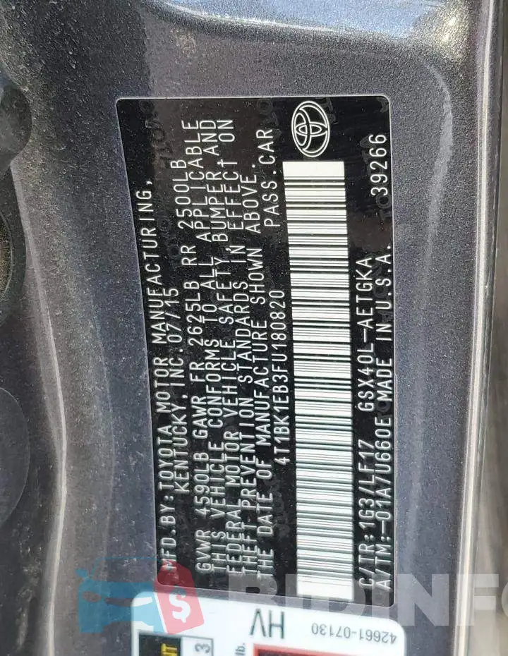 4T1BK1EB3FU180820 Photo# 13