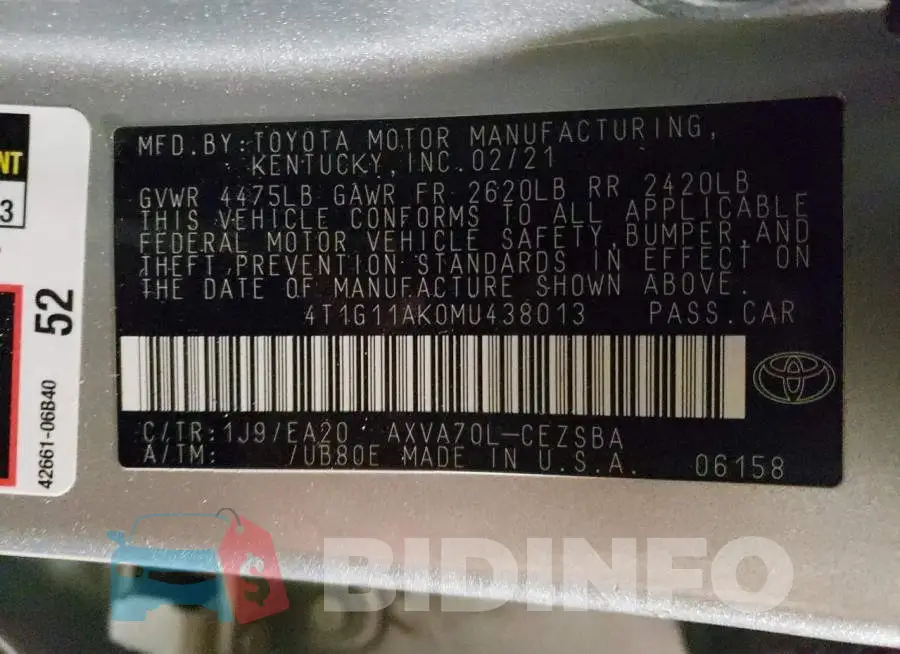 4T1G11AK0MU438013 Photo# 12