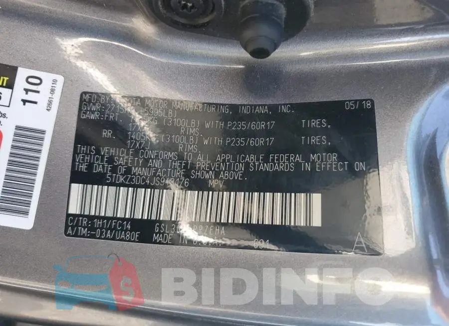 5TDKZ3DC4JS948176 Photo# 13