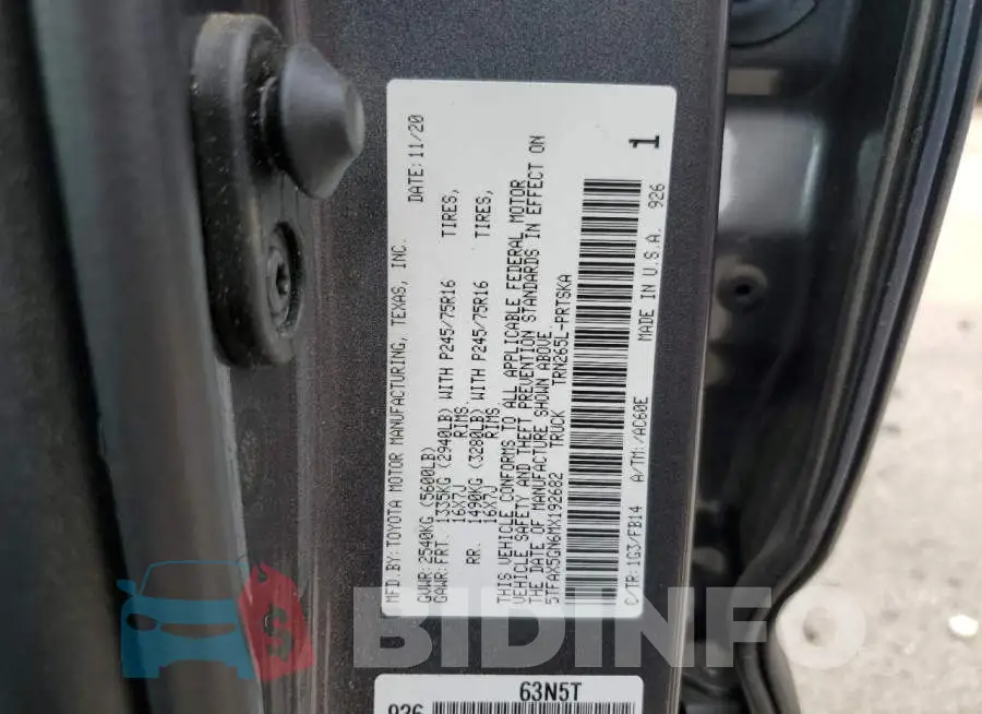 5TFAX5GN6MX192682 Photo# 12