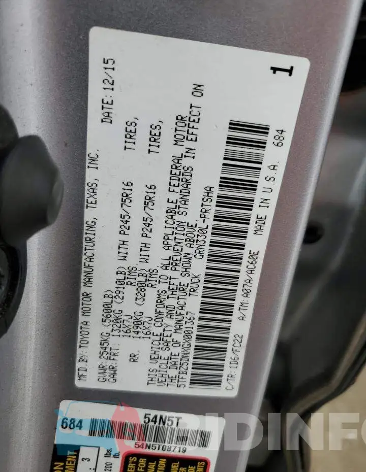 5TFBZ5DNXGX001367 Photo# 13