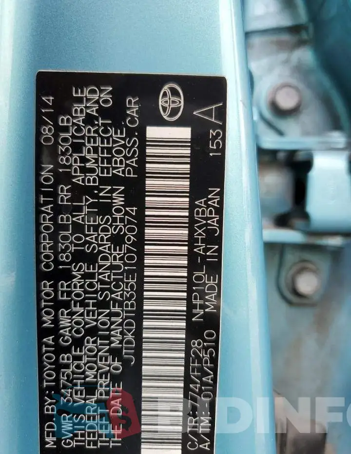 JTDKDTB35E1079074 Photo# 12