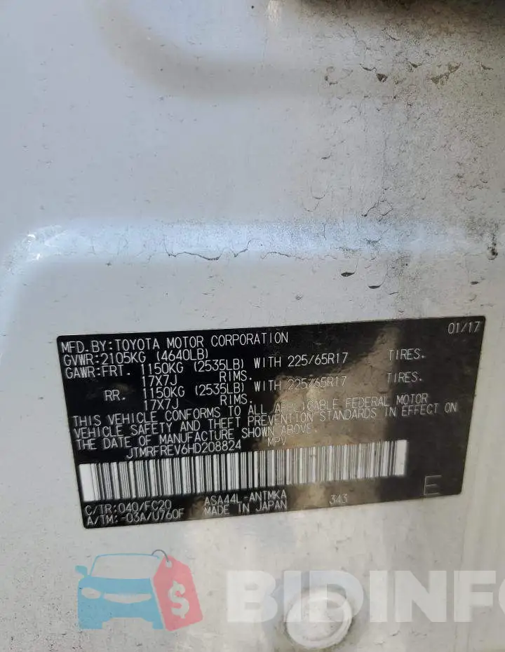 JTMRFREV6HD208824 Photo# 14