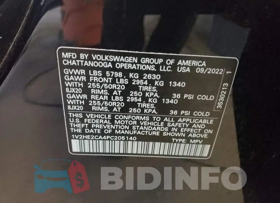 1V2HE2CA4PC205140 Photo# 12