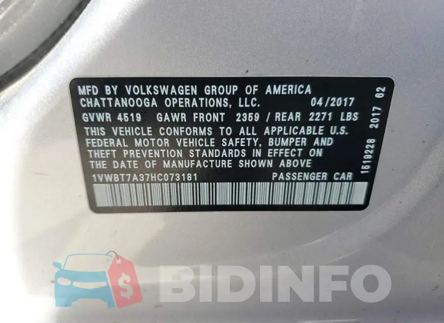 1VWBT7A37HC073181 Photo# 12